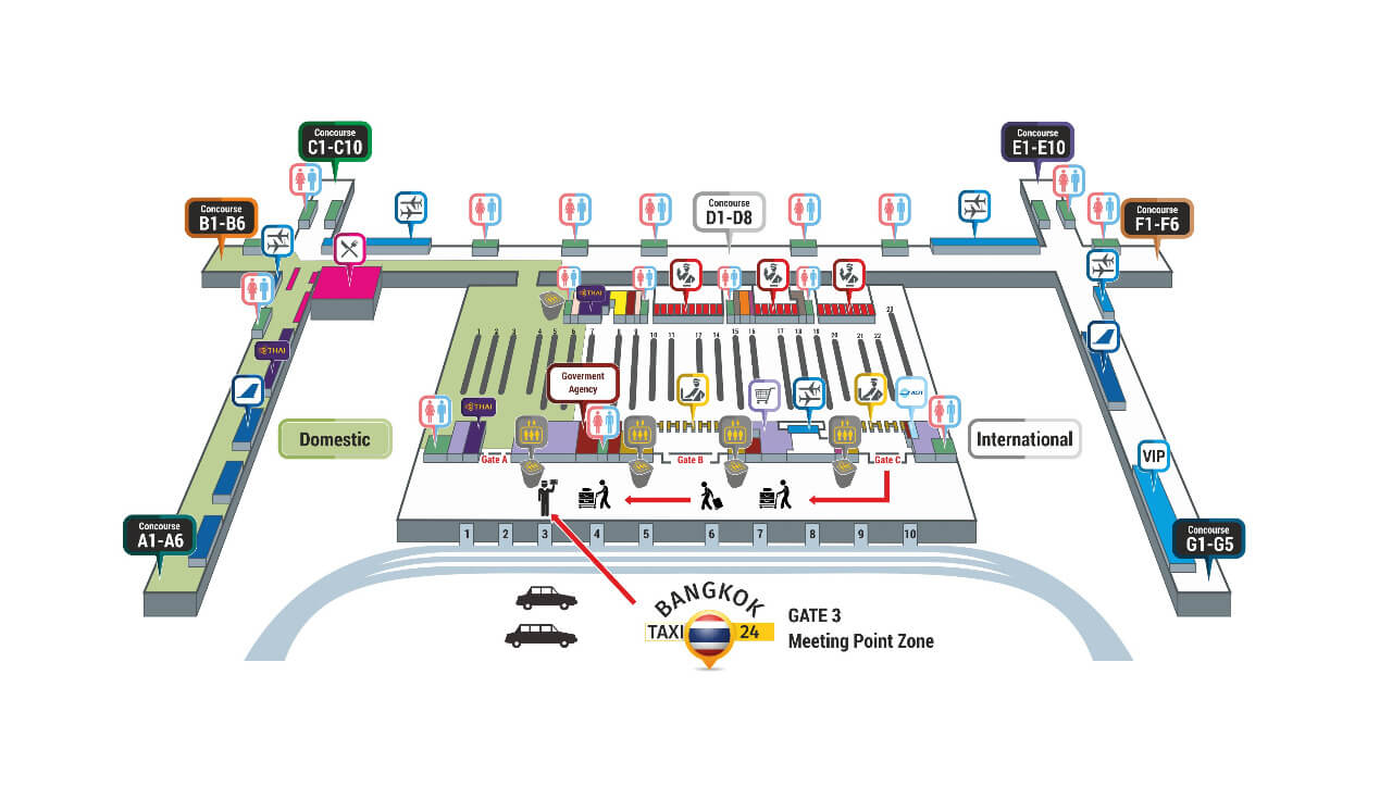 место встречи в аэропорту suvarnabhumi